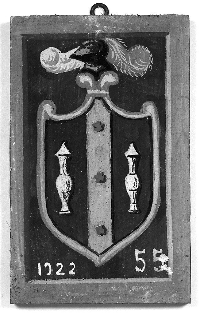 stemma gentilizio della famiglia Mostardini (dipinto, elemento d'insieme) - ambito senese (sec. XX)