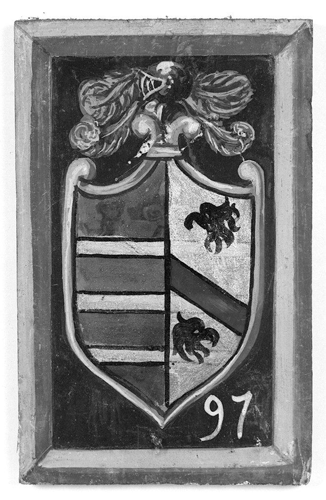 stemma gentilizio della famiglia Ravenni (dipinto, elemento d'insieme) - ambito senese (sec. XX)