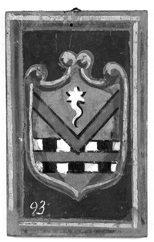 stemma gentilizio della famiglia Lorenzini (dipinto, elemento d'insieme) - ambito senese (sec. XX)