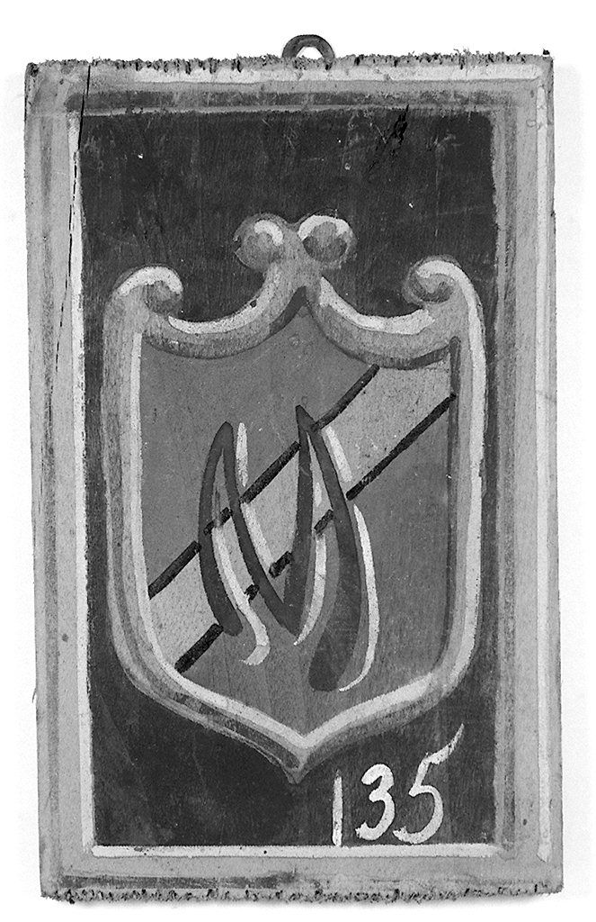 stemma gentilizio della famiglia Mannini (dipinto, elemento d'insieme) - ambito senese (sec. XX)