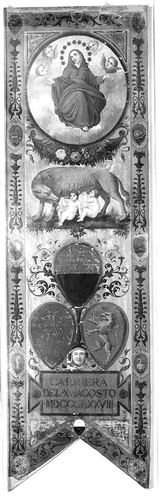 Madonna Asunta (palio) - ambito senese (sec. XIX)