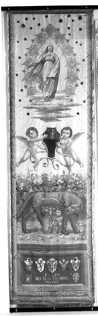 Madonna Aassunta (palio) di Loli Piccolomini Pietro (sec. XX)