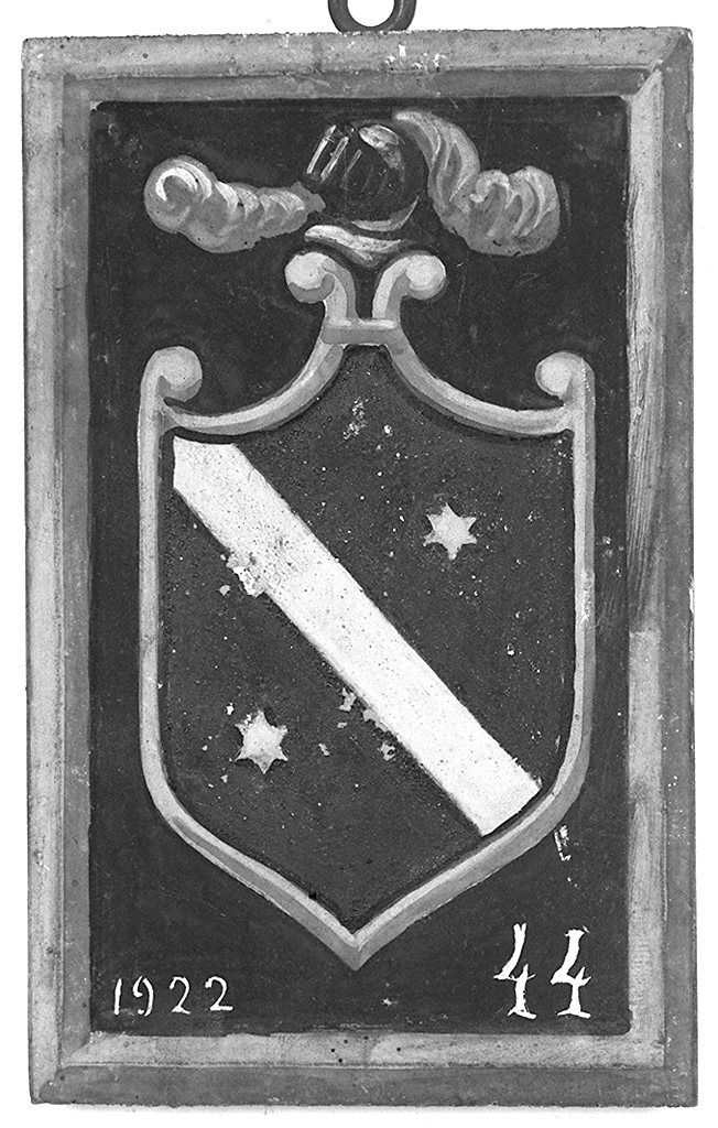 stemma gentilizio della famiglia Meniconi (dipinto, elemento d'insieme) - ambito senese (sec. XX)