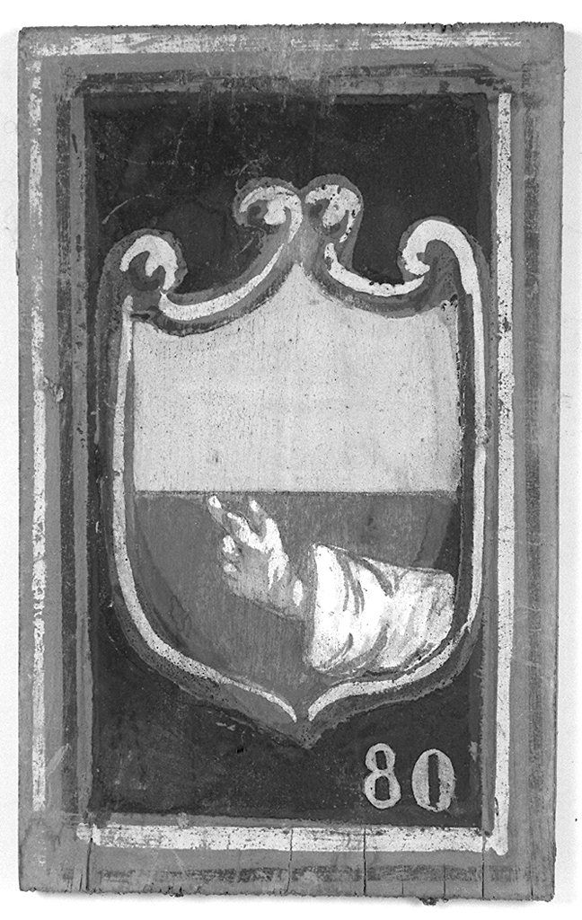 stemma gentilizio della famiglia Dainelli (dipinto, elemento d'insieme) - ambito senese (sec. XX)