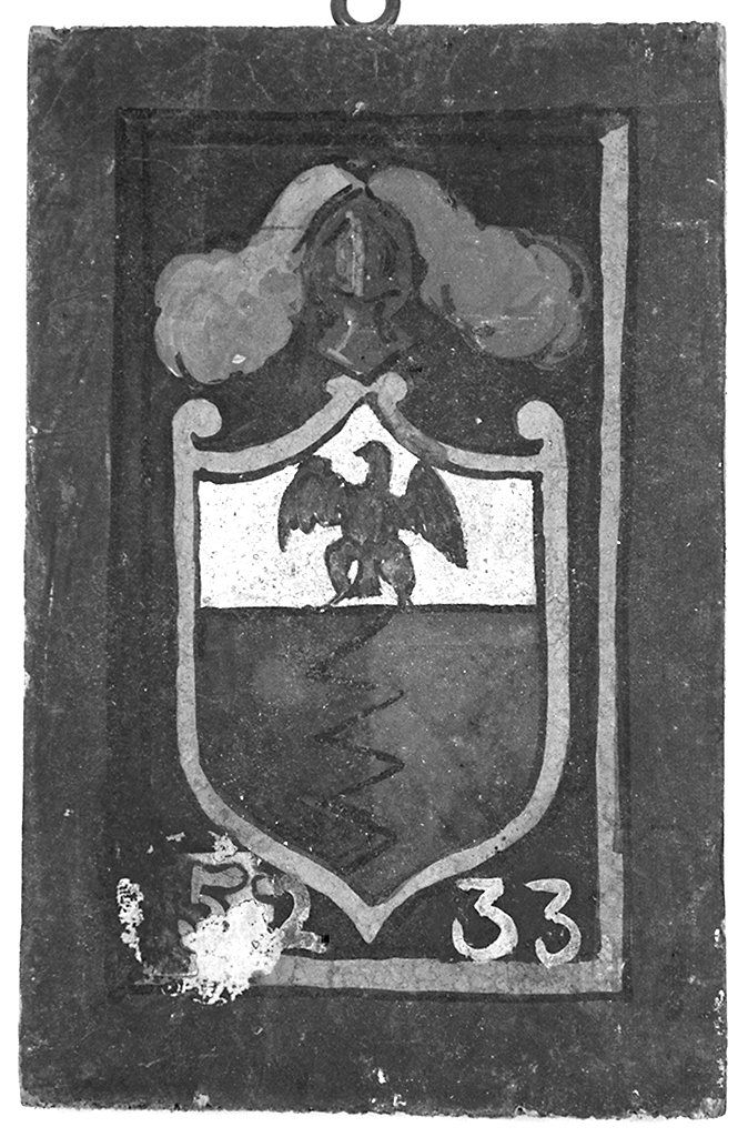 stemma gentilizio della famiglia Bovini (dipinto, elemento d'insieme) - ambito senese (sec. XX)