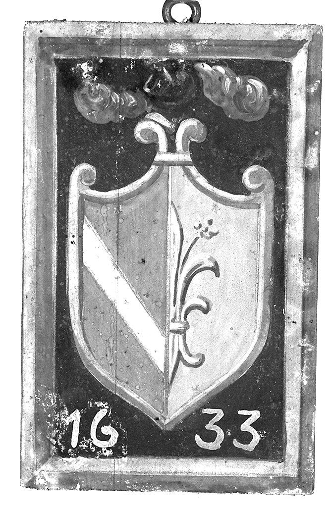 stemma gentilizio della famiglia Bertini (dipinto, elemento d'insieme) - ambito senese (sec. XX)