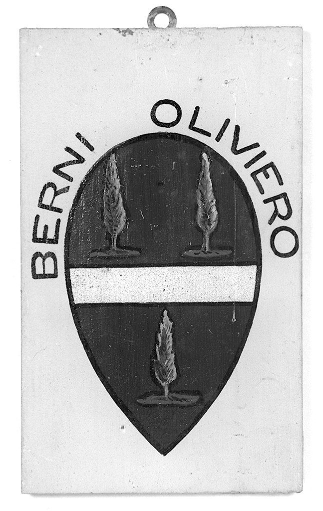 stemma gentilizio di Oliviero Berni (dipinto, elemento d'insieme) - ambito senese (metà sec. XX)