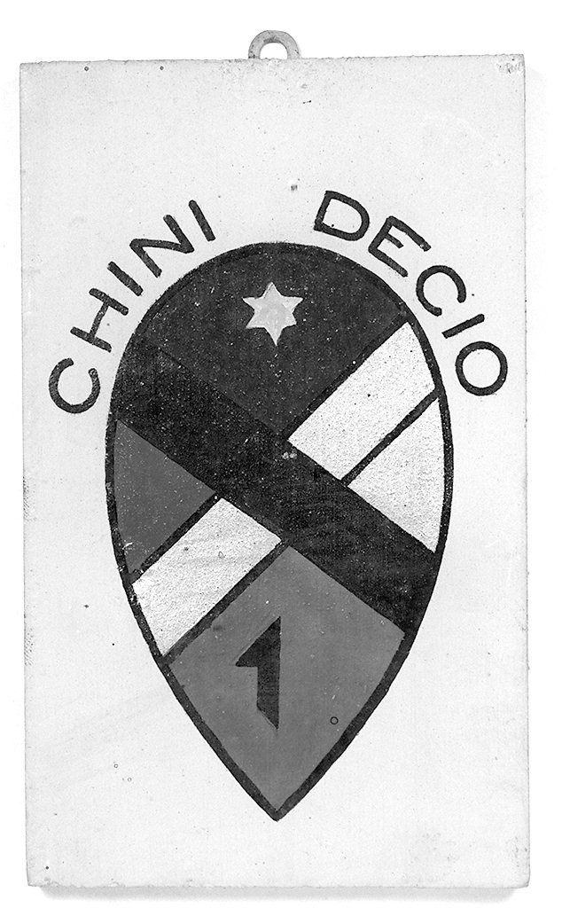 stemma gentilizio della famiglia Chini (dipinto, elemento d'insieme) - ambito senese (metà sec. XX)