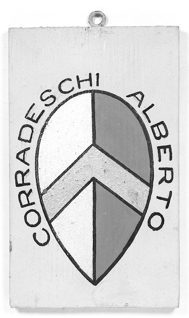 stemma gentilizio di Alberto Corradeschi (dipinto, elemento d'insieme) - ambito senese (metà sec. XX)