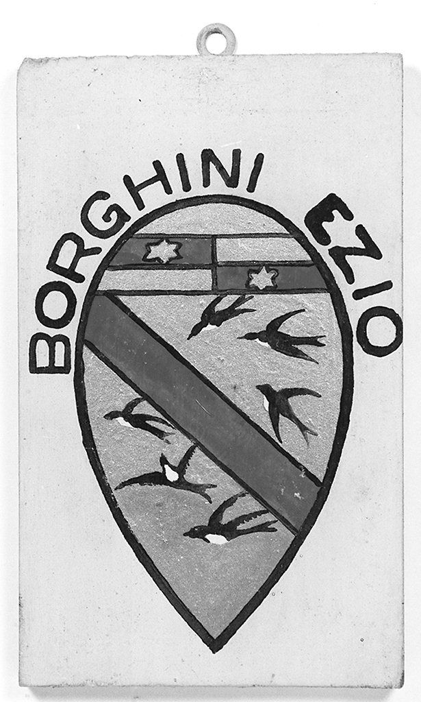 stemma gentilizio di Ezio Borghini (dipinto, elemento d'insieme) - ambito senese (metà sec. XX)