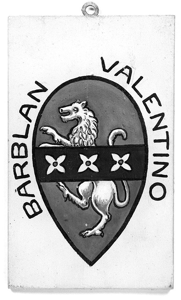 stemma gentilizio di Valentino Barblan (dipinto, elemento d'insieme) - ambito senese (metà sec. XX)