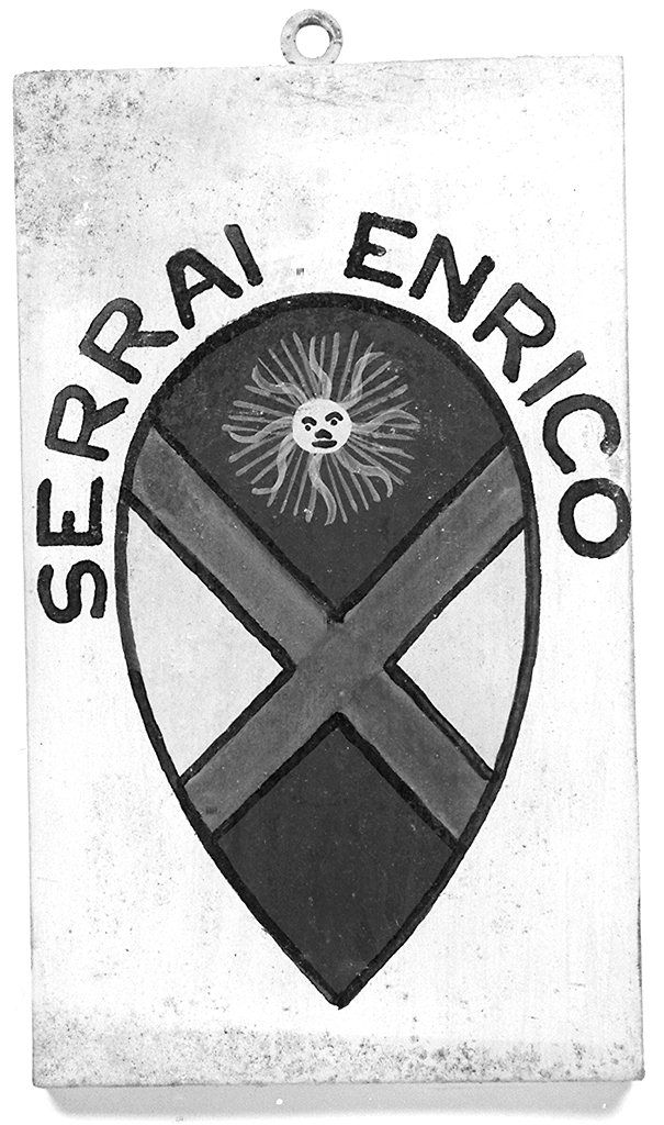 stemma gentilizio di Enrico Serrai (dipinto, elemento d'insieme) - ambito senese (metà sec. XX)
