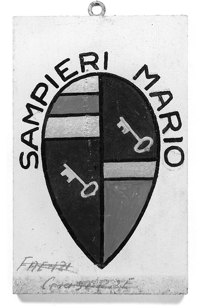 stemma gentilizio di Mauro Sampieri (dipinto, elemento d'insieme) - ambito senese (metà sec. XX)