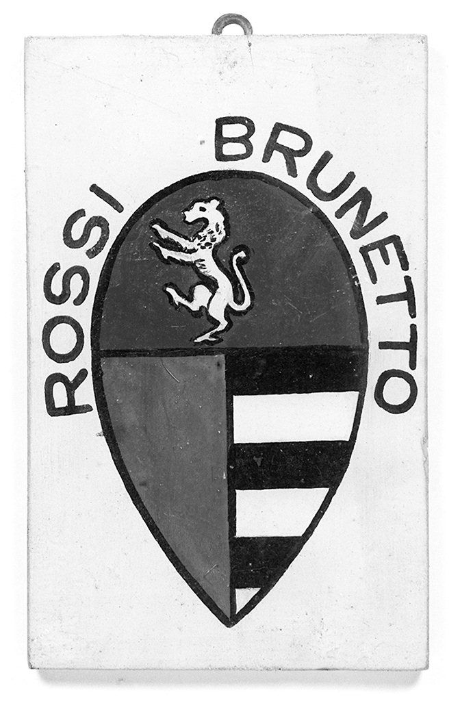 stemma gentilizio di Brunetto Rossi (dipinto, elemento d'insieme) - ambito senese (metà sec. XX)