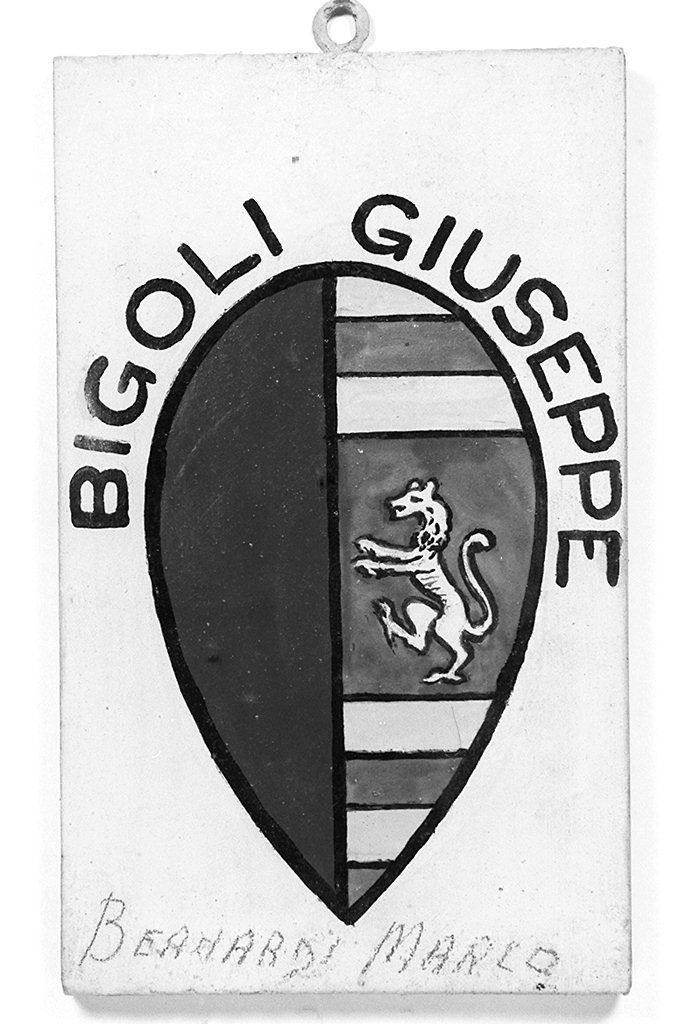 stemma gentilizio di Giuseppe Bigoli (dipinto, elemento d'insieme) - ambito senese (metà sec. XX)