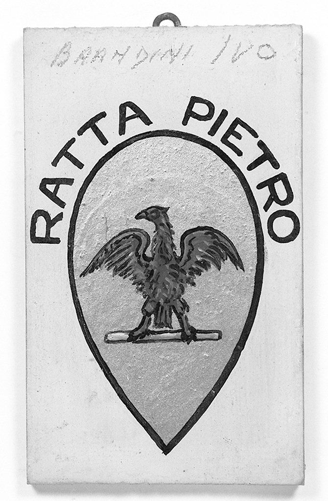 stemma gentilizio di Pietro Ratta (dipinto, elemento d'insieme) - ambito senese (metà sec. XX)