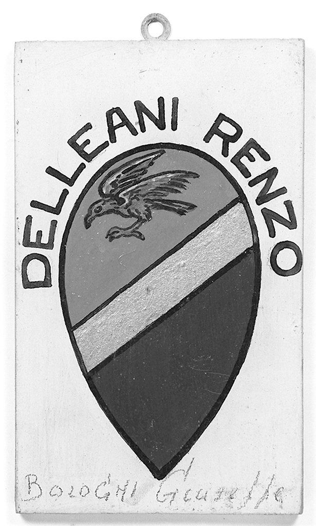 stemma gentilizio di Renzo Delleani (dipinto, elemento d'insieme) - ambito senese (metà sec. XX)