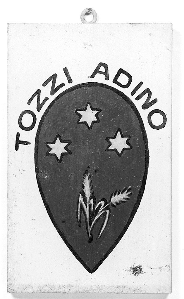 stemma gentilizio di Adino Tozzi (dipinto, elemento d'insieme) - ambito senese (metà sec. XX)