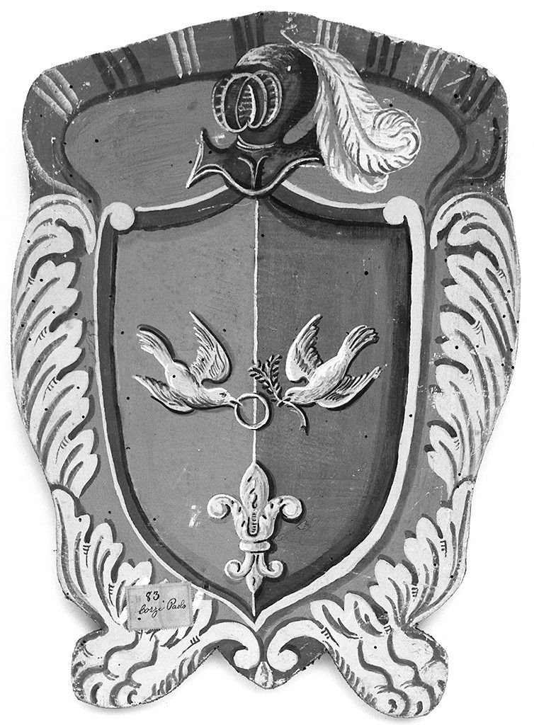 stemma gentilizio della famiglia Cozzi (dipinto, elemento d'insieme) - ambito senese (sec. XIX)