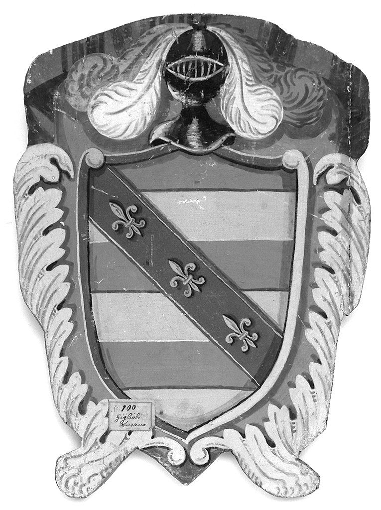 stemma gentilizio della famiglia Giglioli (dipinto, elemento d'insieme) - ambito senese (sec. XIX)