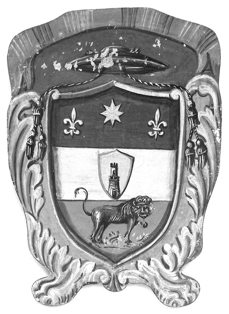 stemma gentilizio della famiglia Caioli (dipinto, elemento d'insieme) - ambito senese (sec. XX)