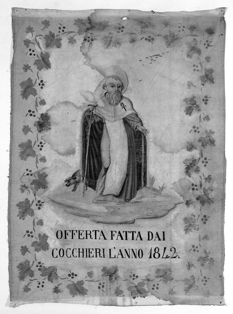 Sant'Antonio Abate (stendardo, elemento d'insieme) - ambito senese (sec. XIX)