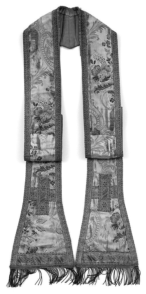 stola, elemento d'insieme - manifattura toscana (seconda metà sec. XIX)