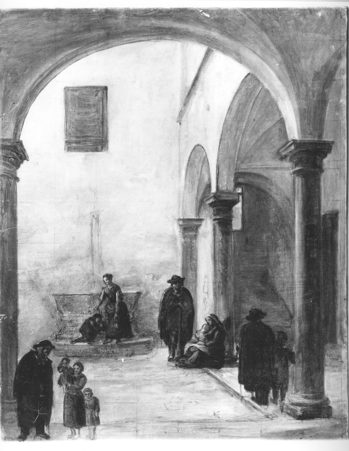 veduta di un palazzo (dipinto) di Rossi Ranieri (sec. XIX)