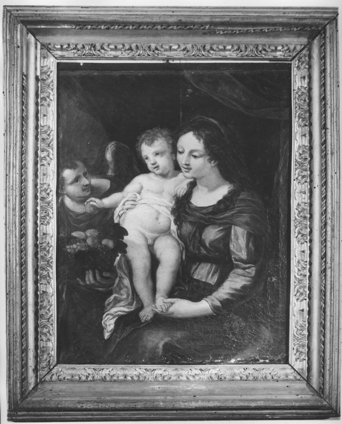 Madonna con Bambino e angeli (dipinto) di Filippi Sebastiano detto Bastianino (attribuito) (sec. XVI)