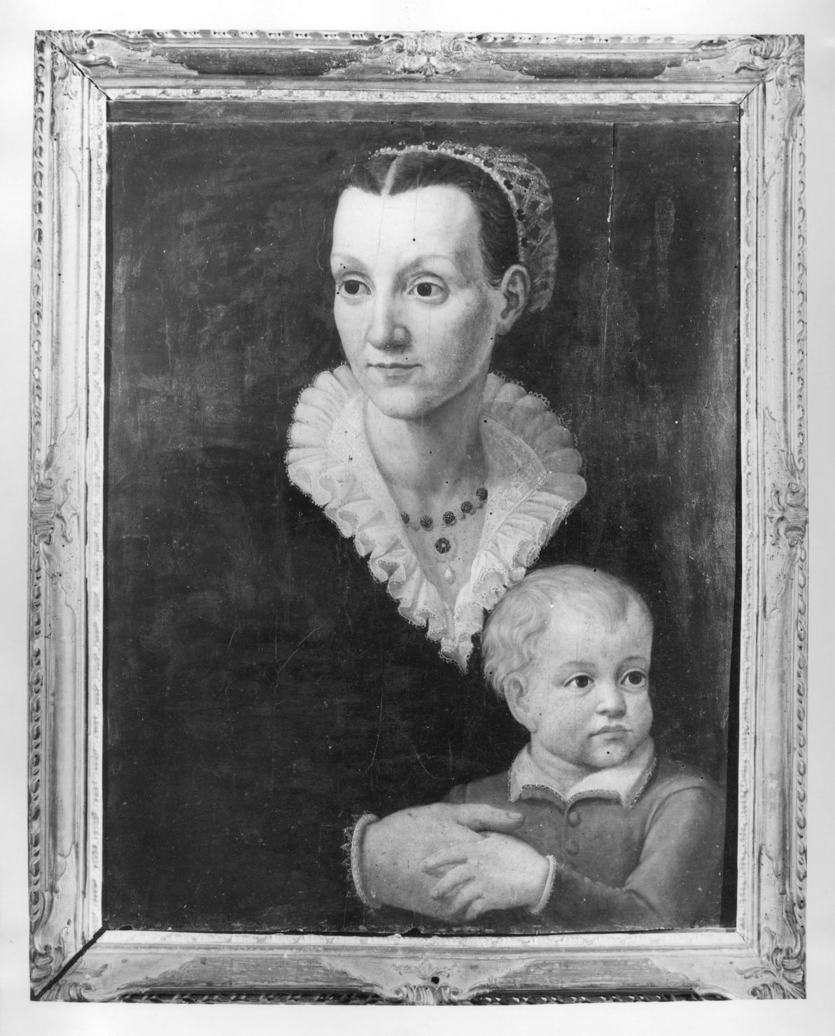 ritratto di donna con bambino (dipinto) di Butteri Giovanni Maria (attribuito) (sec. XVI)