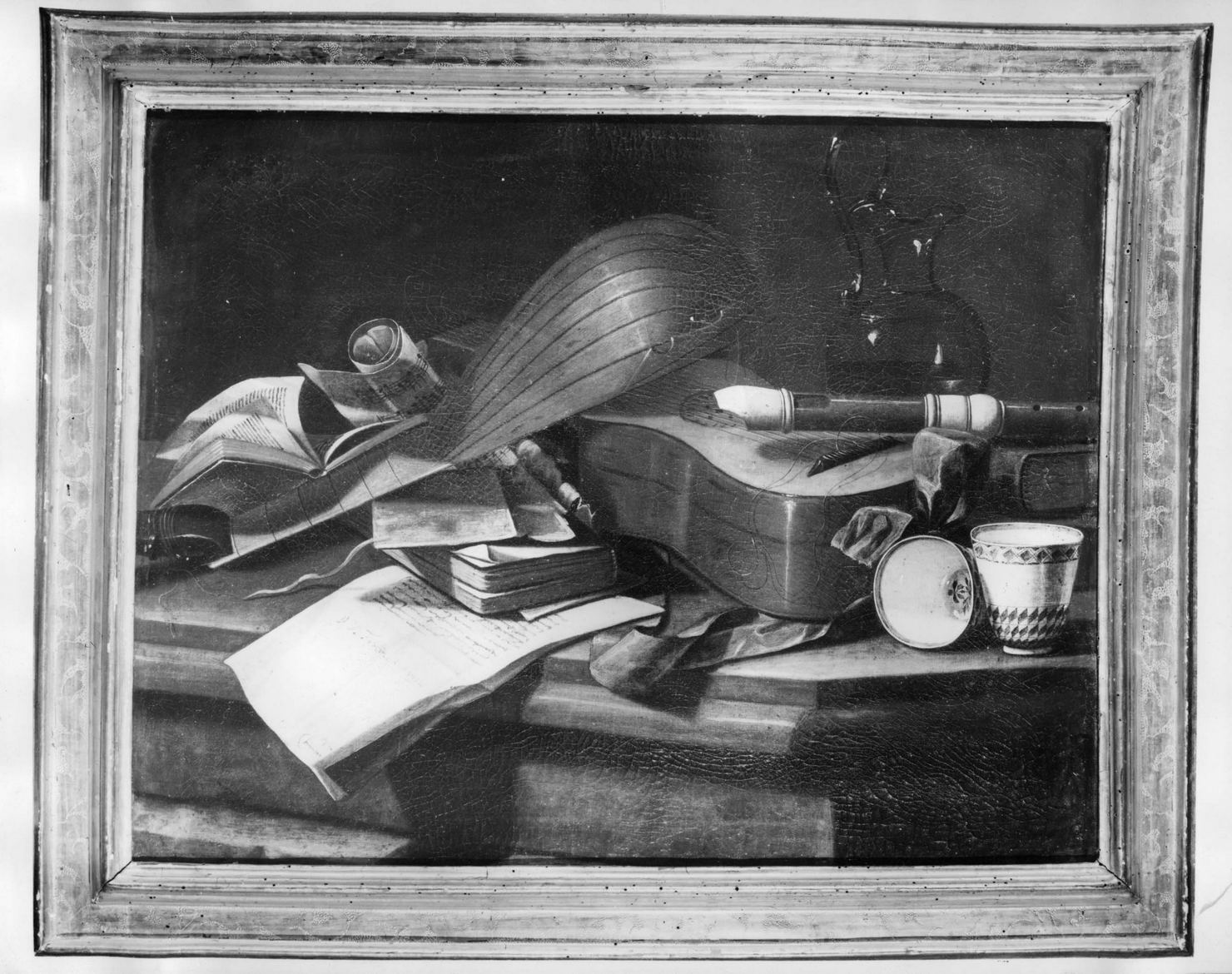 natura morta con strumenti musicali (dipinto) di Munari Cristoforo (sec. XVIII)