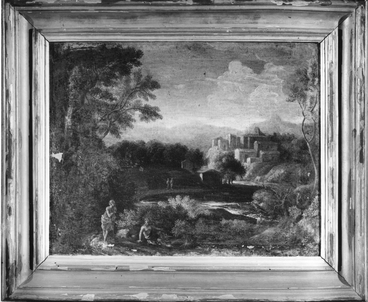 paesaggio fluviale (dipinto) di Von Bloemen Jan Frans detto Orizzonte (secc. XVII/ XVIII)