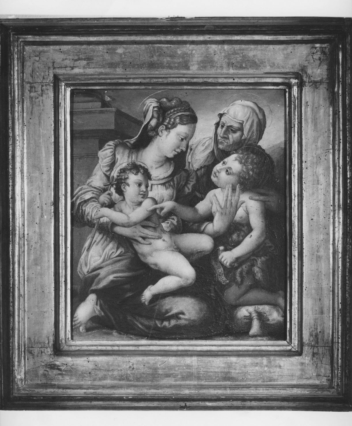 Madonna con Gesù Bambino San Giovanni Battista bambino e Sant'Elisabetta (dipinto) - ambito fiorentino (seconda metà sec. XVI)