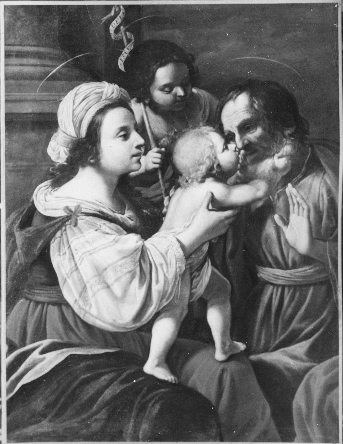 Sacra Famiglia con San Giovanni Battista bambino (dipinto) di Manetti Rutilio (sec. XVII)