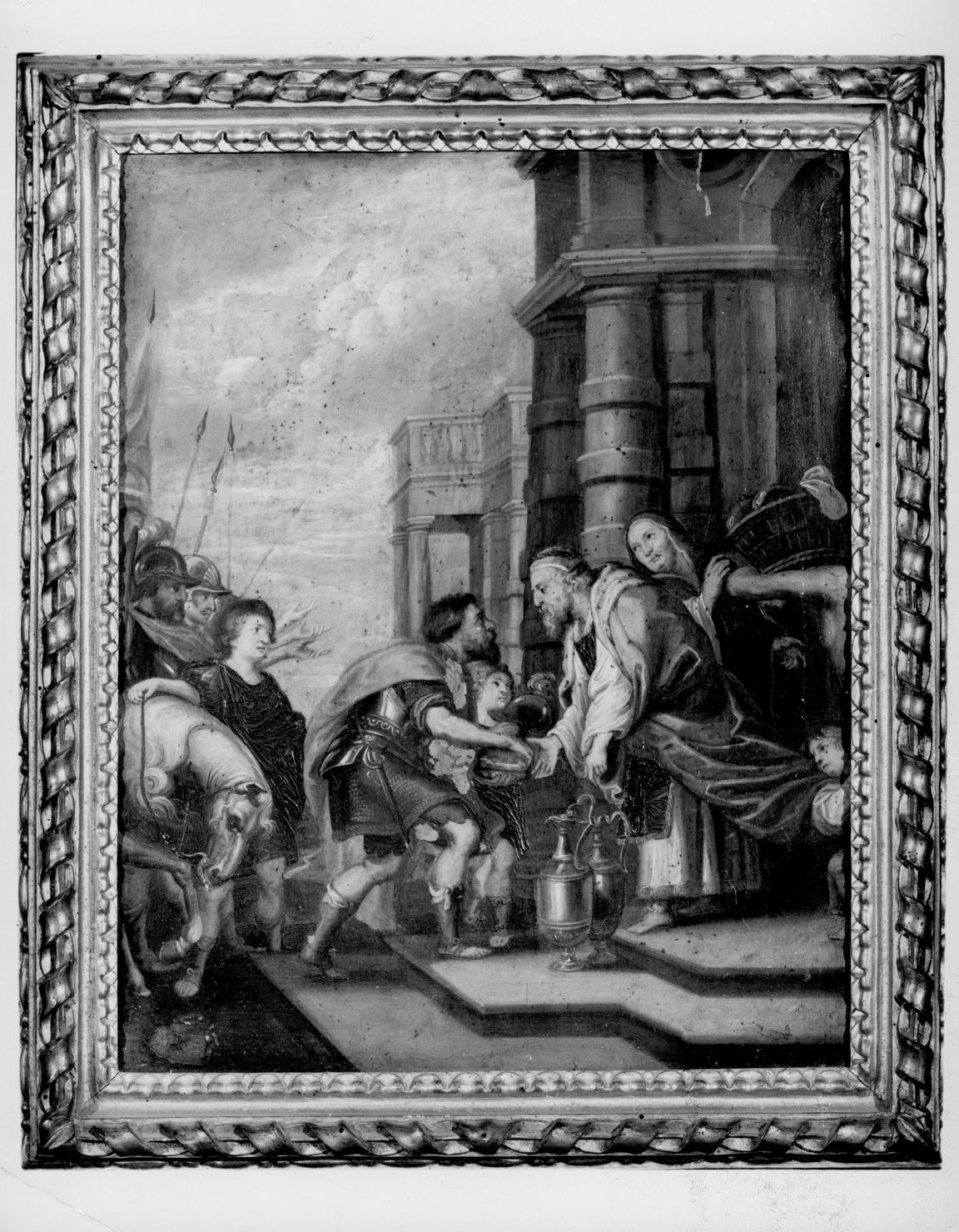 Melchisedec offre il pane e il vino nel calice (dipinto) di Rubens Pieter Paul (bottega) (prima metà sec. XVII)