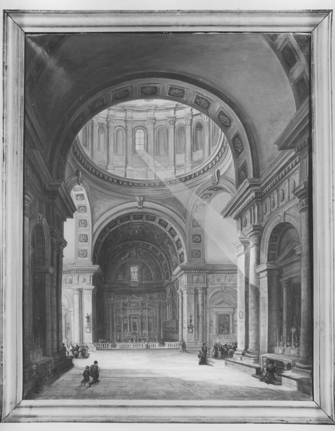 veduta dell'interno della chiesa di San Biagio di Montepulciano (dipinto) di Rossi Ranieri (sec. XIX)