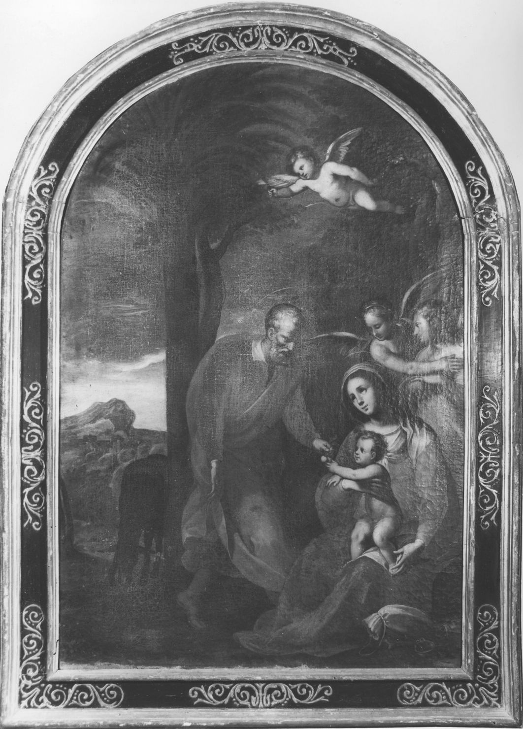 riposo nella fuga in Egitto (dipinto) - ambito ferrarese (seconda metà sec. XVI)