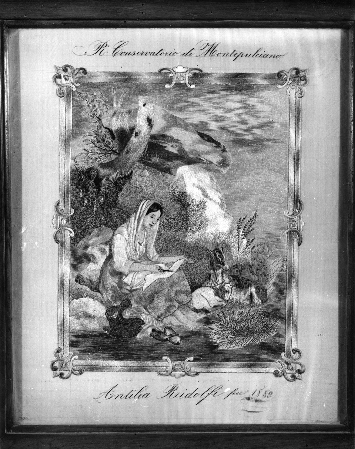 figura femminile seduta (dipinto) di Ridolfi Antilia (sec. XIX)