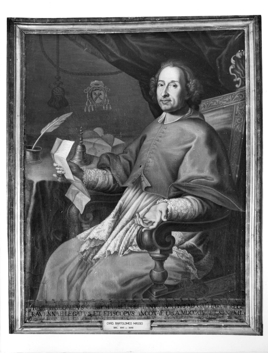 ritratto di cardinale (dipinto, elemento d'insieme) - ambito italiano (seconda metà sec. XVIII)