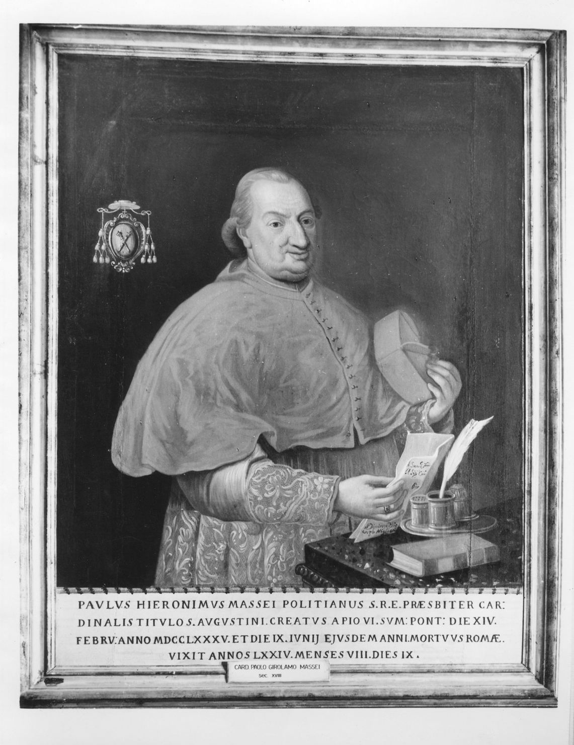 ritratto di cardinale (dipinto, elemento d'insieme) - ambito italiano (seconda metà sec. XVIII)