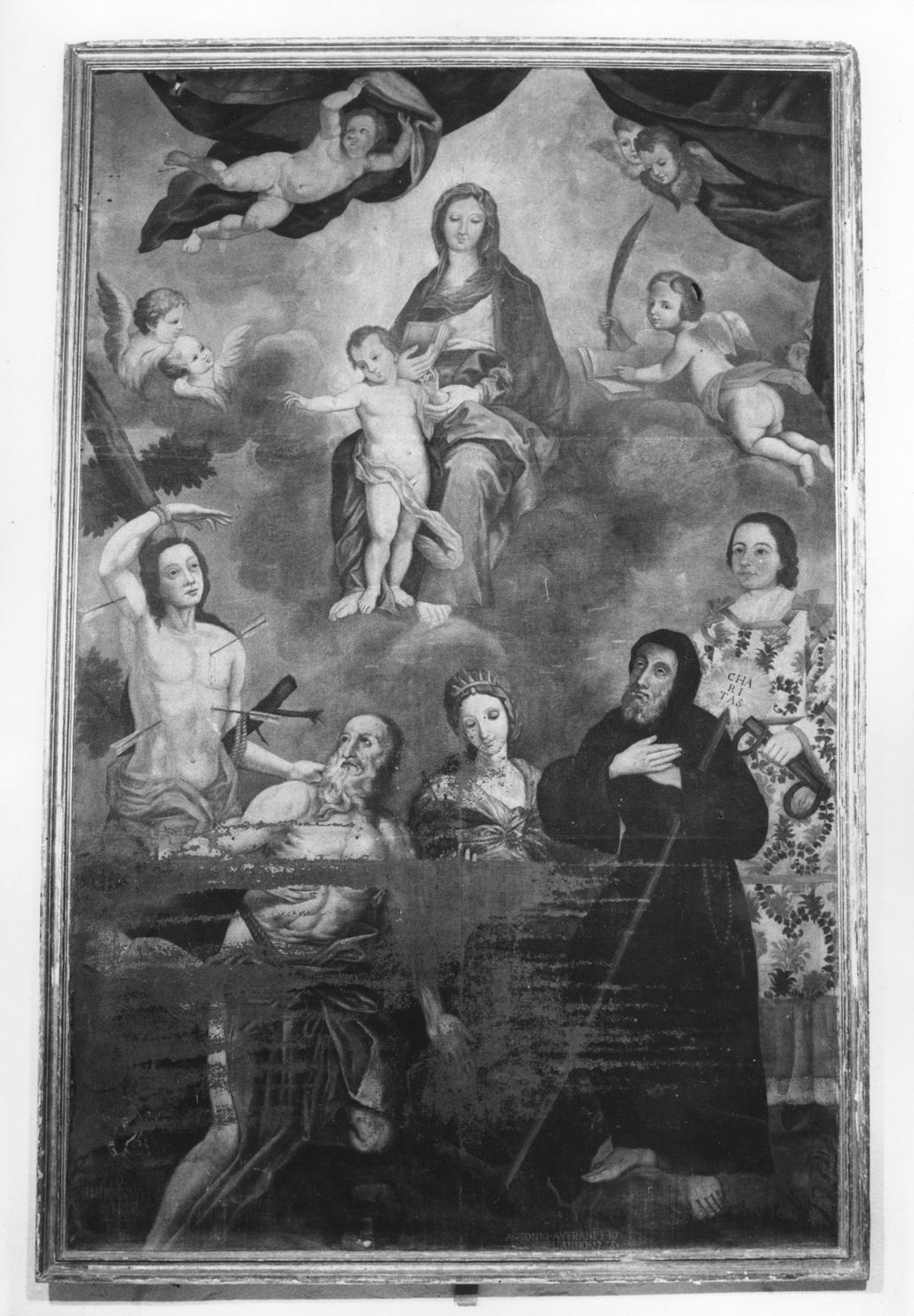 Madonna con Bambino e Santi (dipinto) di Averani Antonio (sec. XVIII)