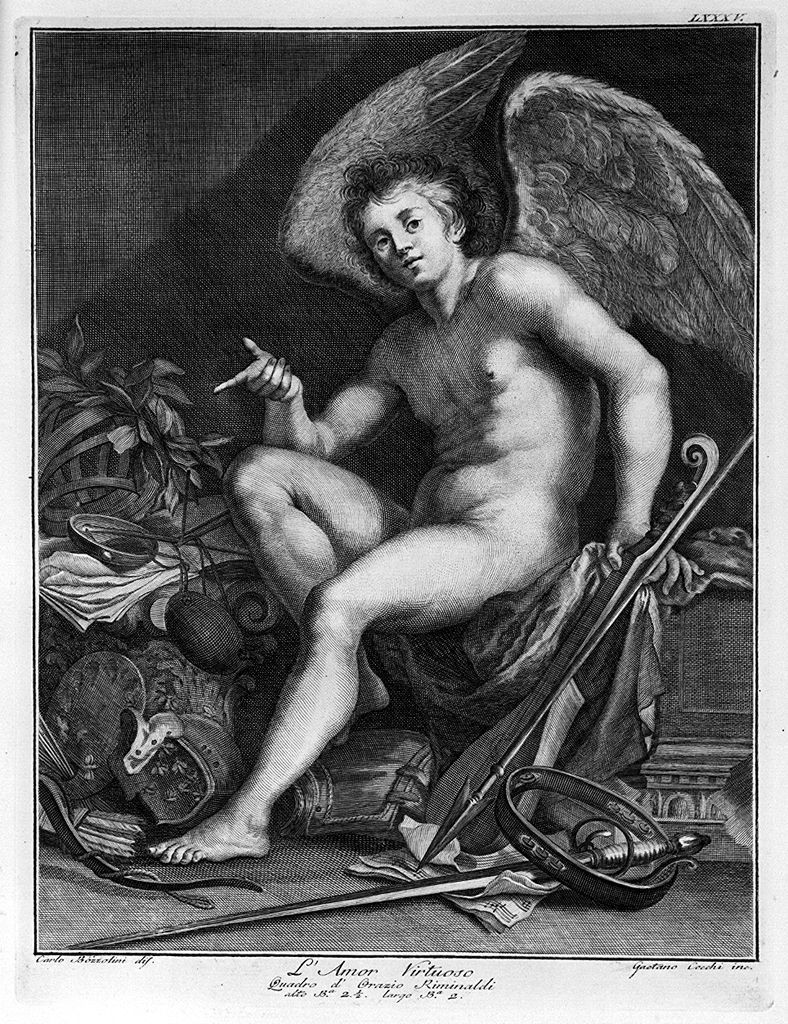 Cupido vincitore (stampa, elemento d'insieme) di Bozzolini Carlo (sec. XVIII)