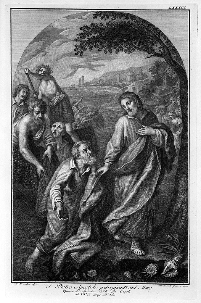 Cristo appare per la terza volta a San Pietro (stampa, elemento d'insieme) di Gregori Ferdinando, Bozzolini Carlo (sec. XVIII)