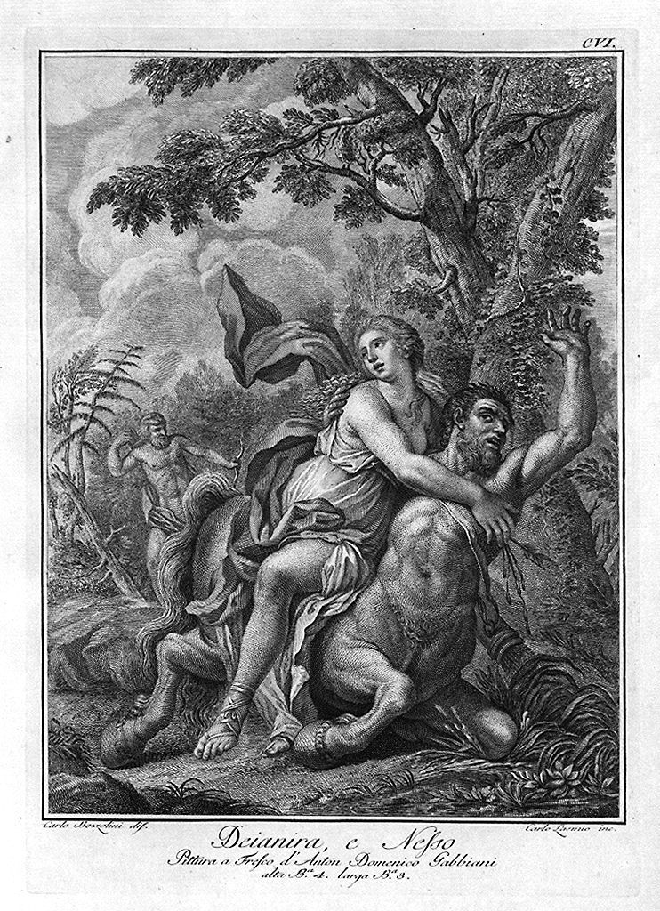 Nesso e Deianira (stampa, elemento d'insieme) di Lasinio Carlo, Bozzolini Carlo (sec. XVIII)