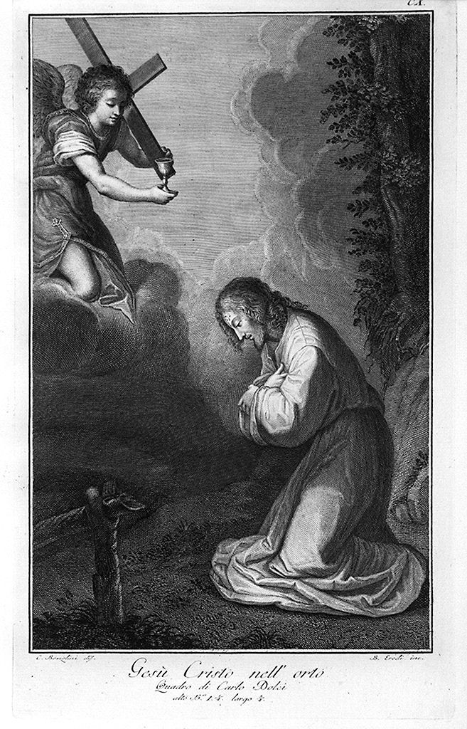 orazione di Cristo nell'orto di Getsemani (stampa, elemento d'insieme) di Eredi Benedetto, Bozzolini Carlo (sec. XVIII)