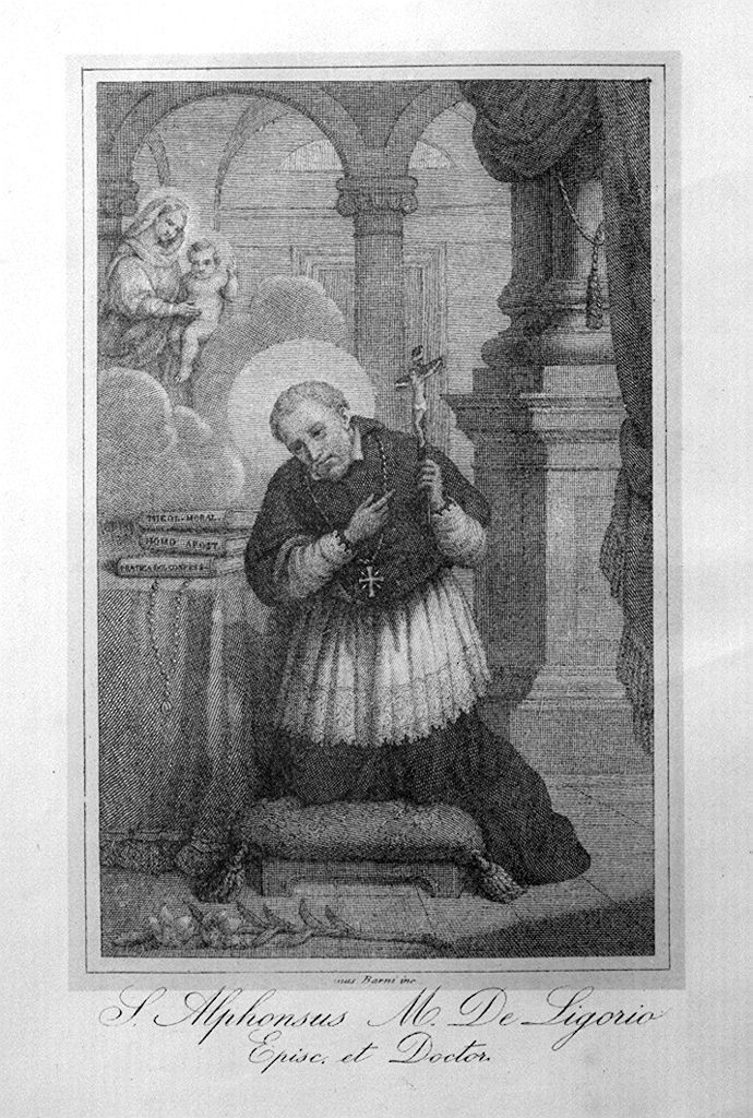 Sant' Alfonso Maria de Liguori (stampa) di Barni Giuseppe (sec. XIX)