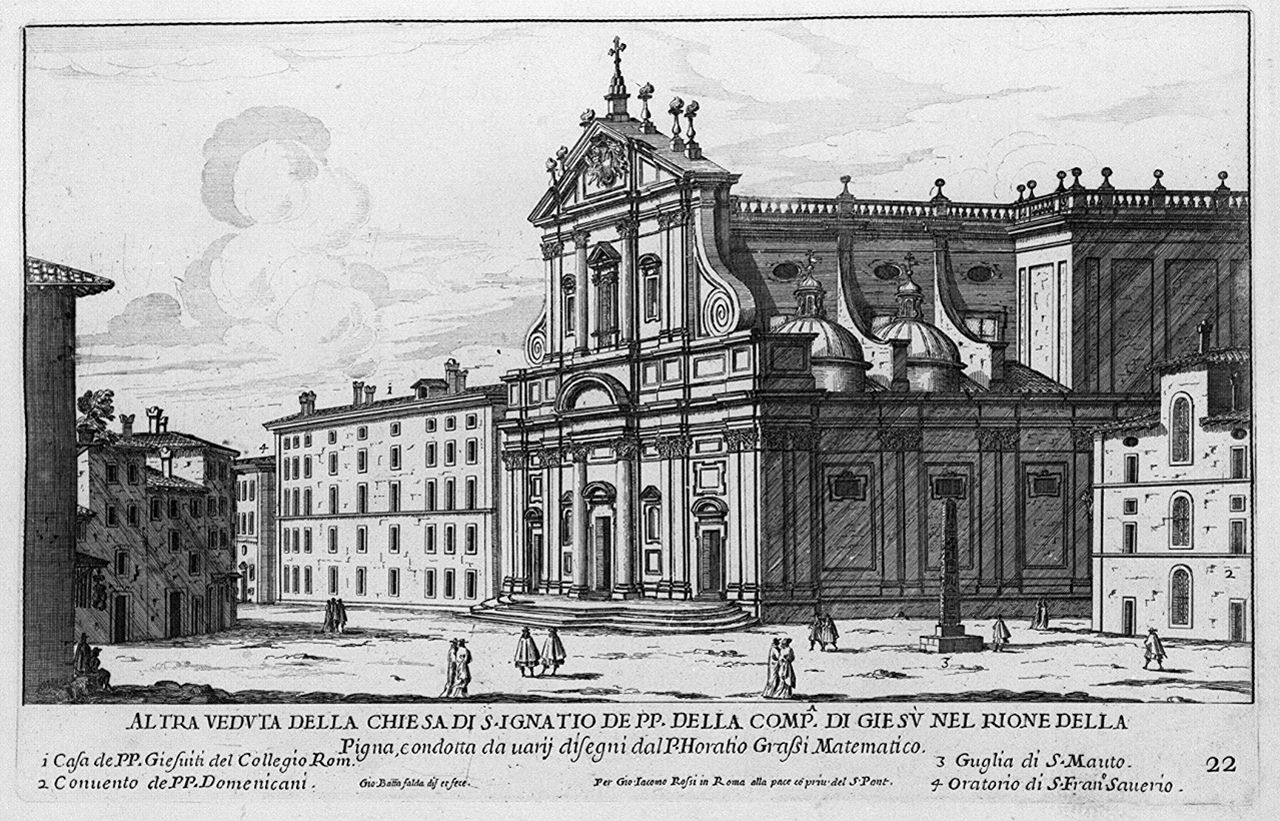 veduta della chiesa di Sant'Ignazio di Loyola a Roma (stampa, elemento d'insieme) di Falda Giovan Battista (sec. XVII)