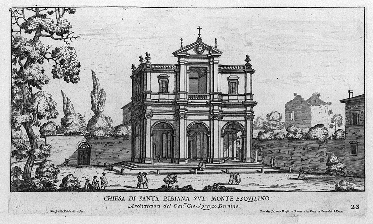 veduta della chiesa di Santa Bibiana a Roma (stampa, elemento d'insieme) di Falda Giovan Battista (sec. XVII)