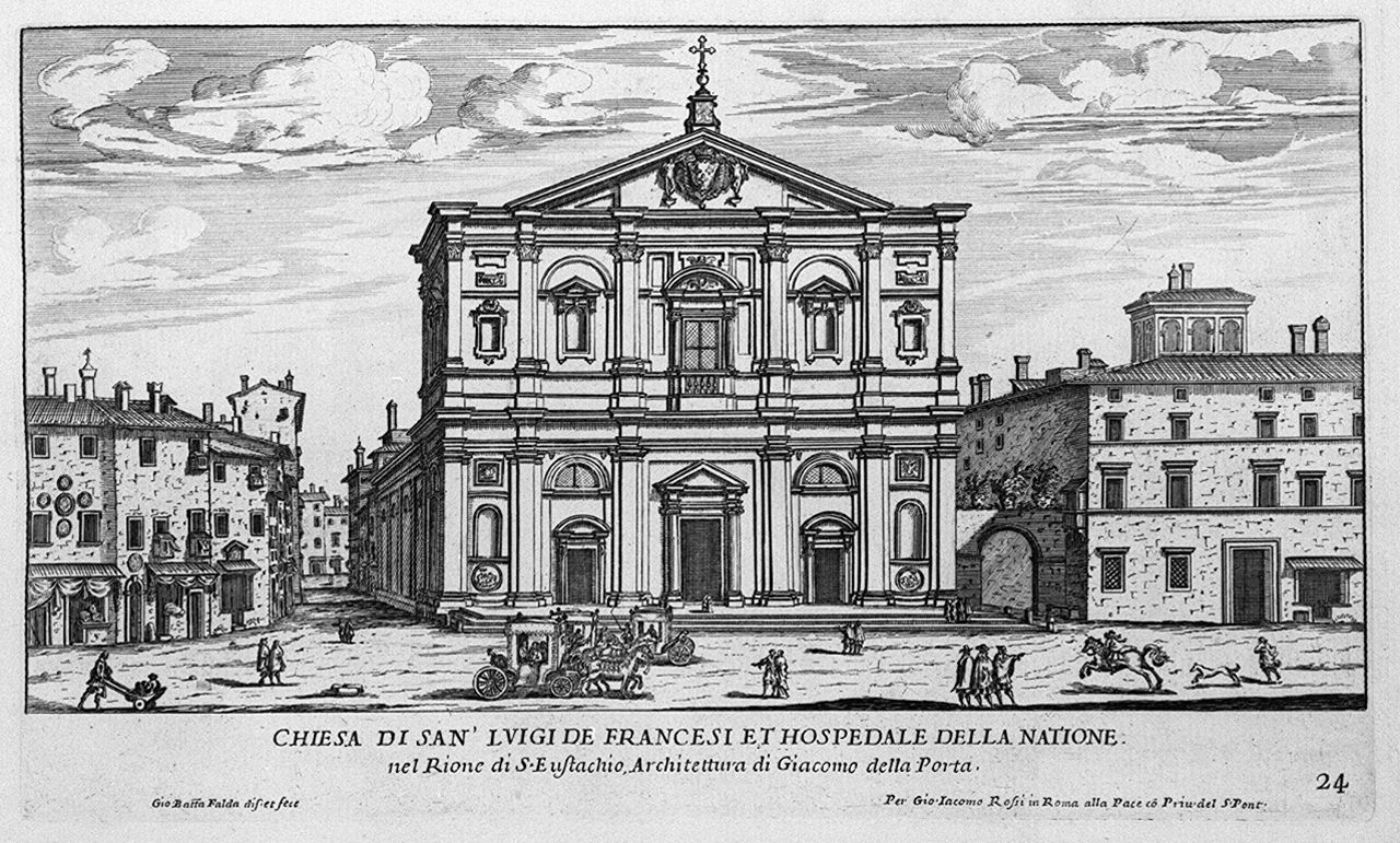 veduta della chiesa di San Luigi dei Francesi a Roma (stampa, elemento d'insieme) di Falda Giovan Battista (sec. XVII)