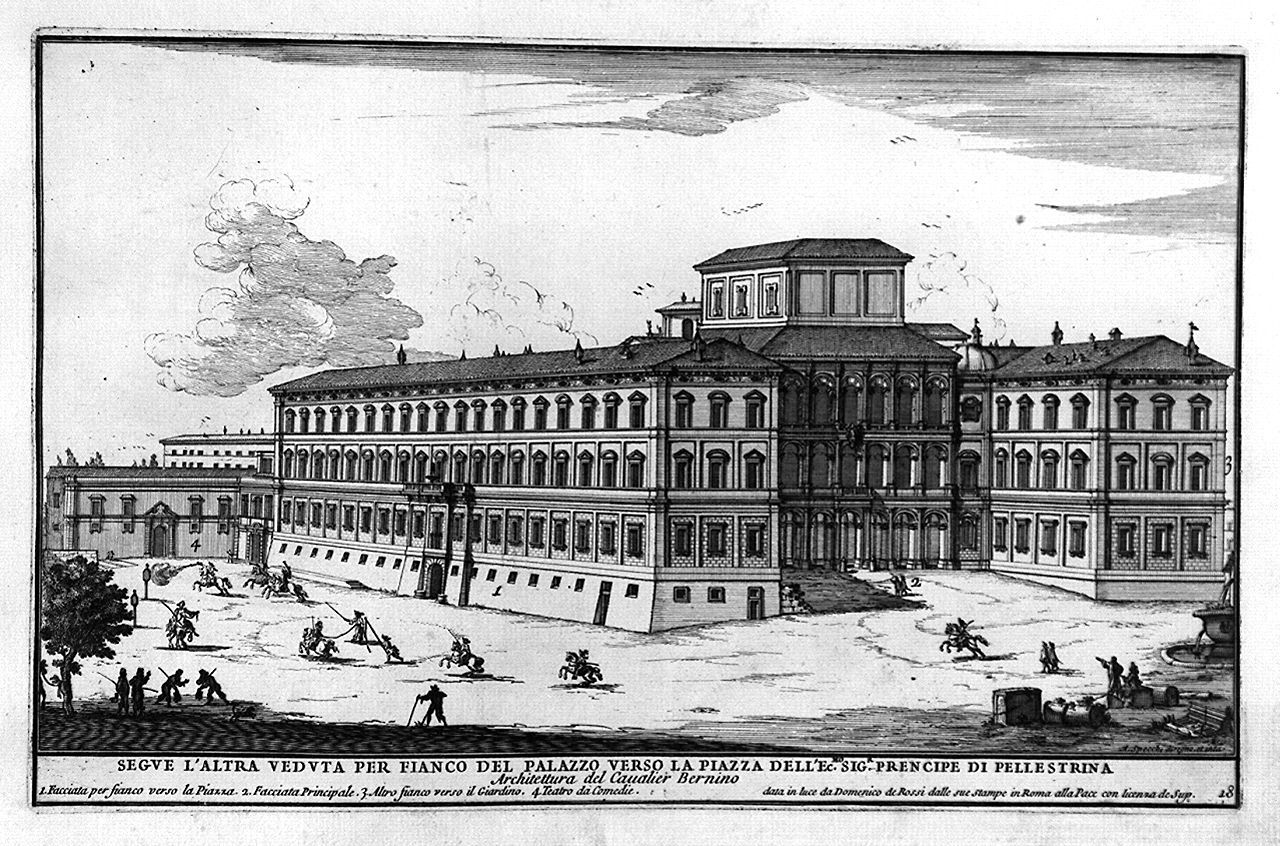 veduta di palazzo Barberini a Roma (stampa, elemento d'insieme) di Specchi Alessandro (sec. XVII)